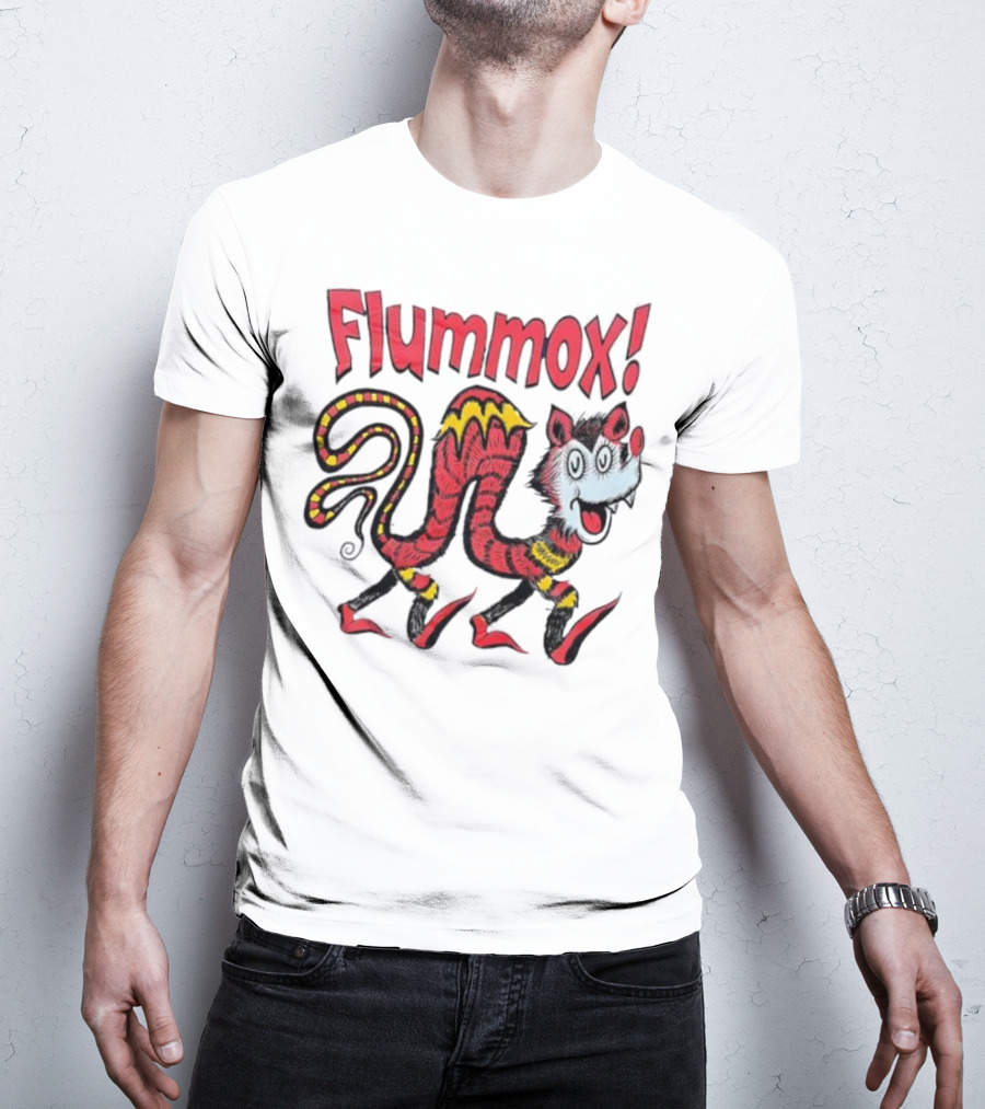 Flummox Seussian Opossum Pal Red Yellow Striped Creature T-Shirt