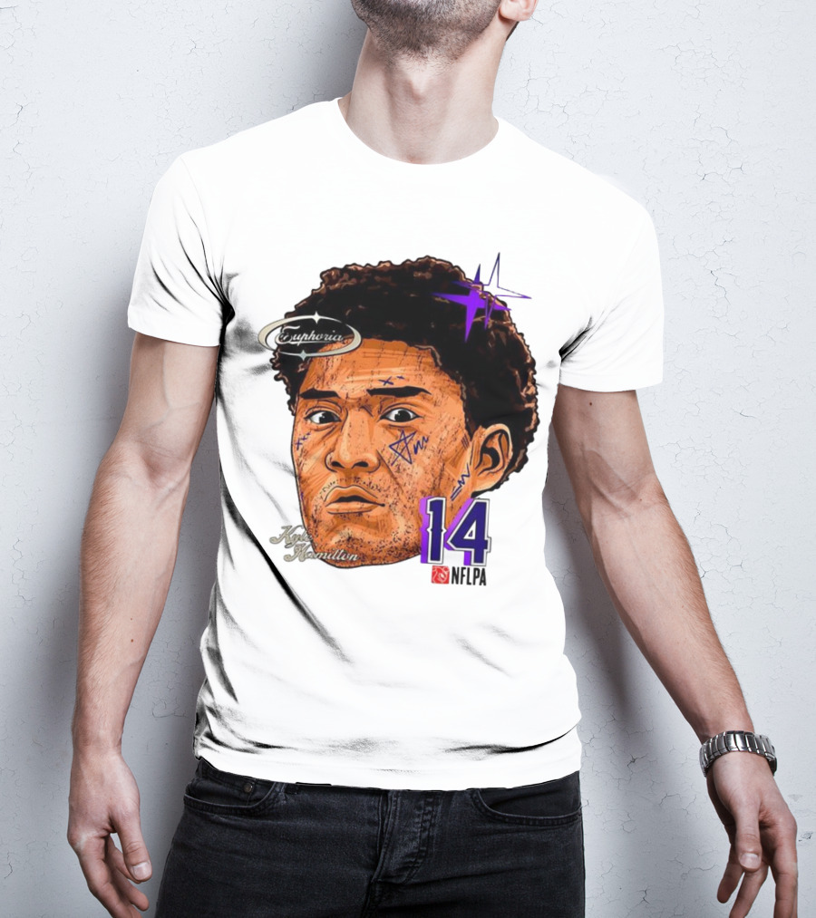 Kyle Hamilton Baltimore Ravens Euphoria Number 14 Ravens Star T-Shirt