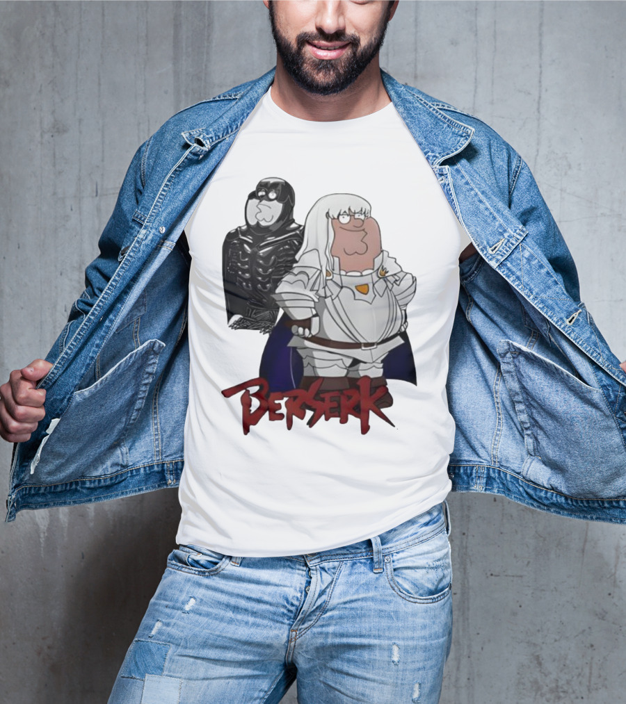 Peter Griffin Family Guy Berserk Crossover Meme Griffith Armor Guts Cosplay T-Shirt