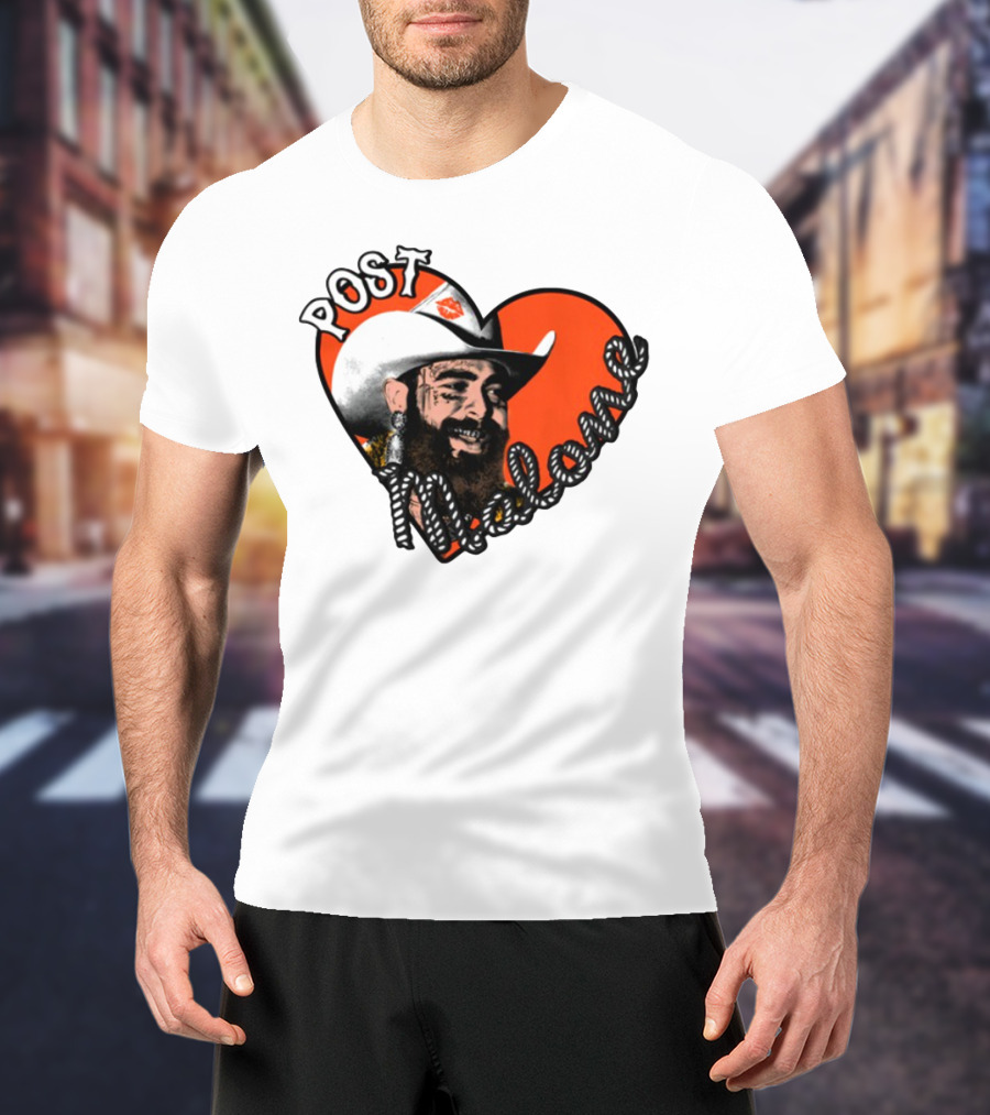 Big Ass Stadium Tour Post Malone Heart Cowboy Design T-Shirt