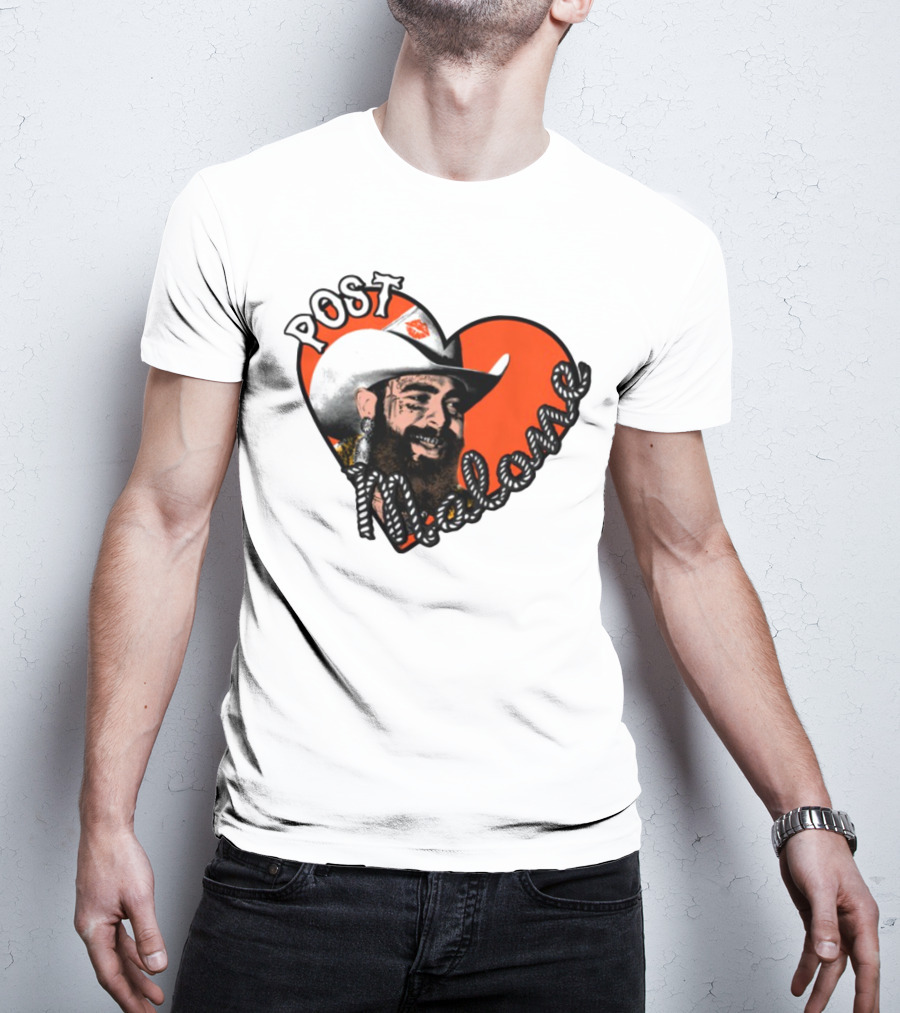 Big Ass Stadium Tour Post Malone Heart Cowboy Design T-Shirt