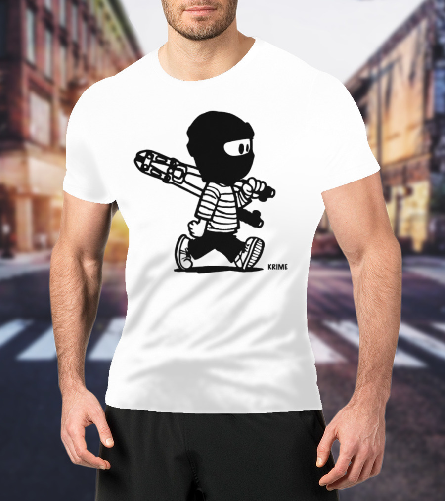 Krime_1 Calvin Streetwear Retro Car Graphic Style T-Shirt