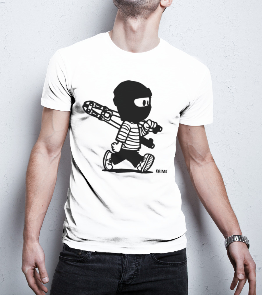 Krime_1 Calvin Streetwear Retro Car Graphic Style T-Shirt