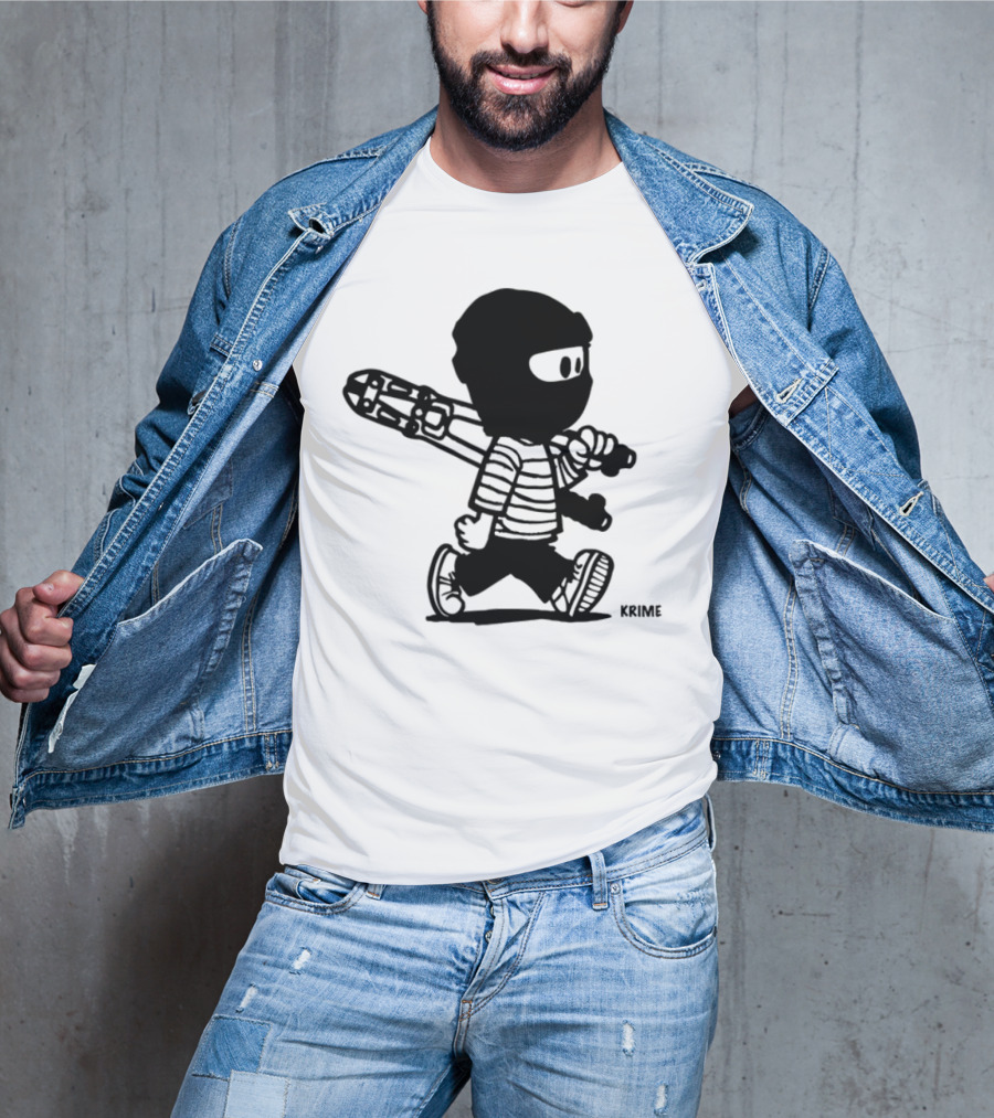 Krime_1 Calvin Streetwear Retro Car Graphic Style T-Shirt