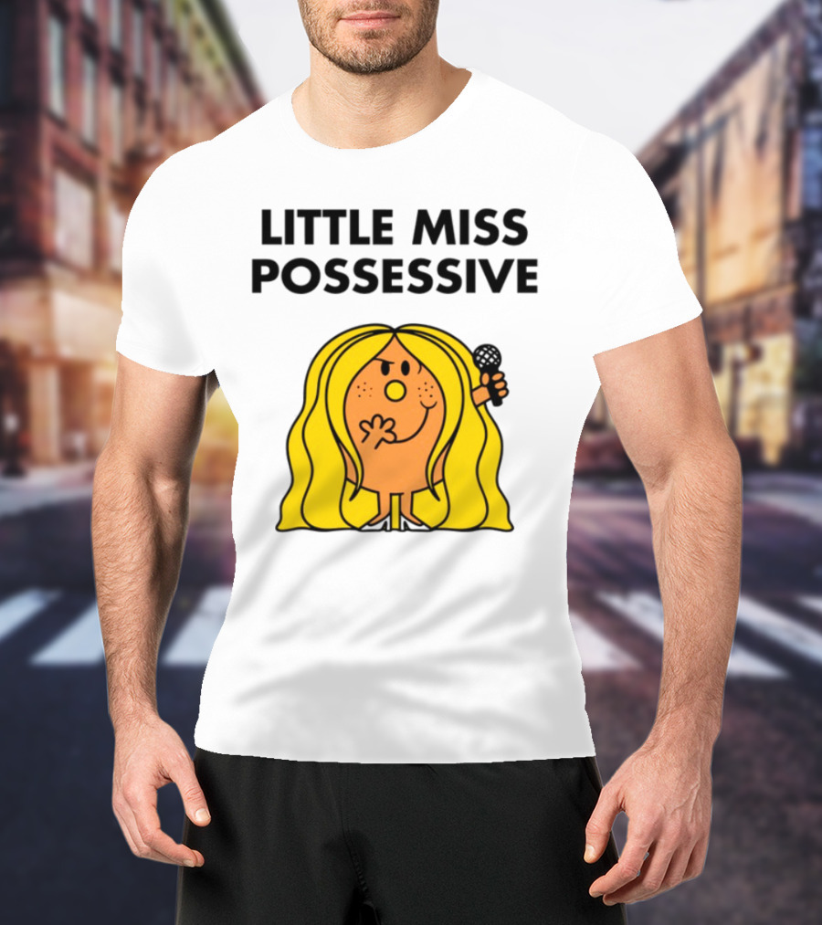Little Miss Possessive Character With Long Hair Holding Microphone T-Shirt