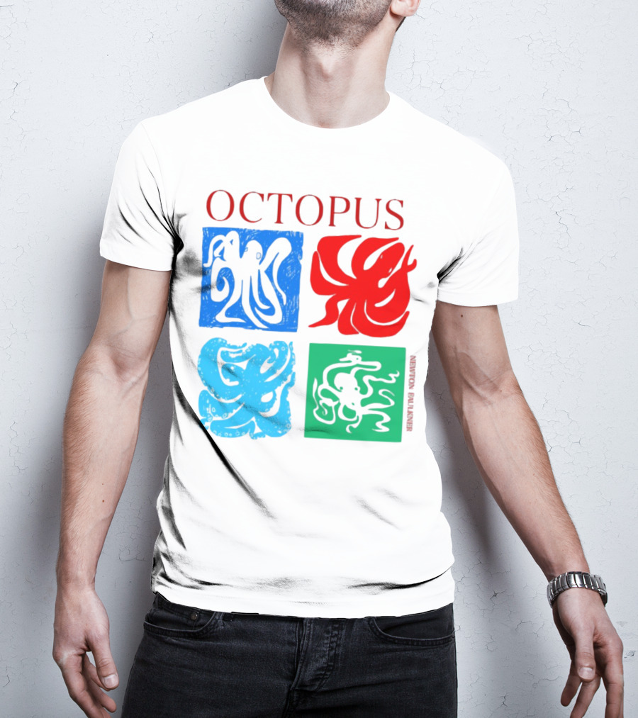 NewtonFaulkner Octopus Colorful Pop Art Quartet T-Shirt