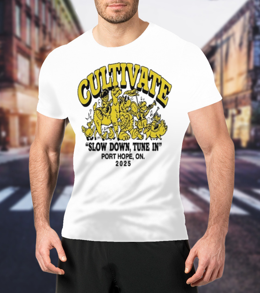 Cultivate Slow Down Tune In Port Hope On 2025 Festival Animals Retro Style T-Shirt