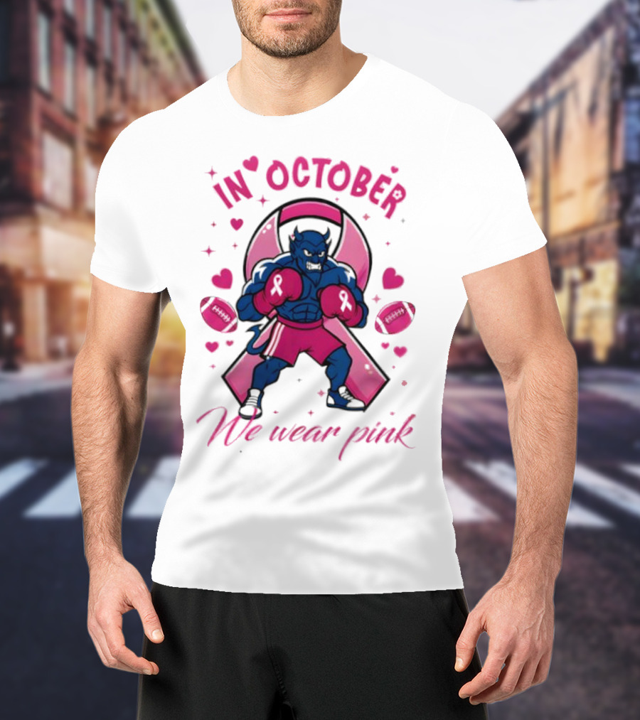 Duke Blue Devils Tackle Cancer Boxing Pink Awareness In October We Wear Pink T-Shirt