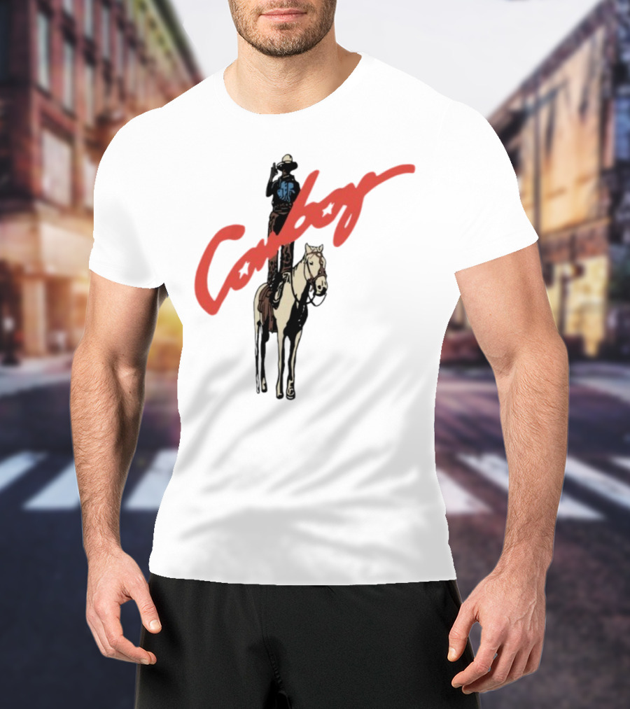 Forrest Frank Cowboy Horse Rider Graphic With Red Handwritten Font T-Shirt