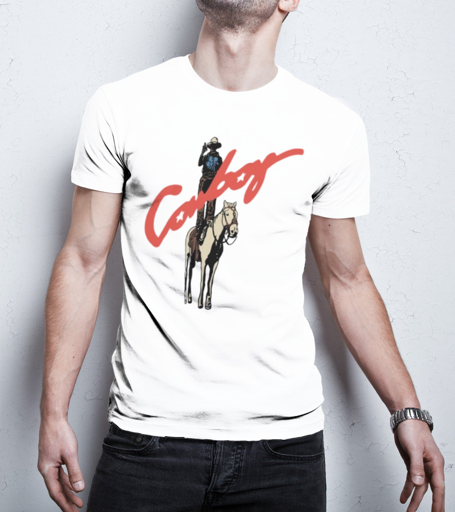 Forrest Frank Cowboy Horse Rider Graphic With Red Handwritten Font T-Shirt