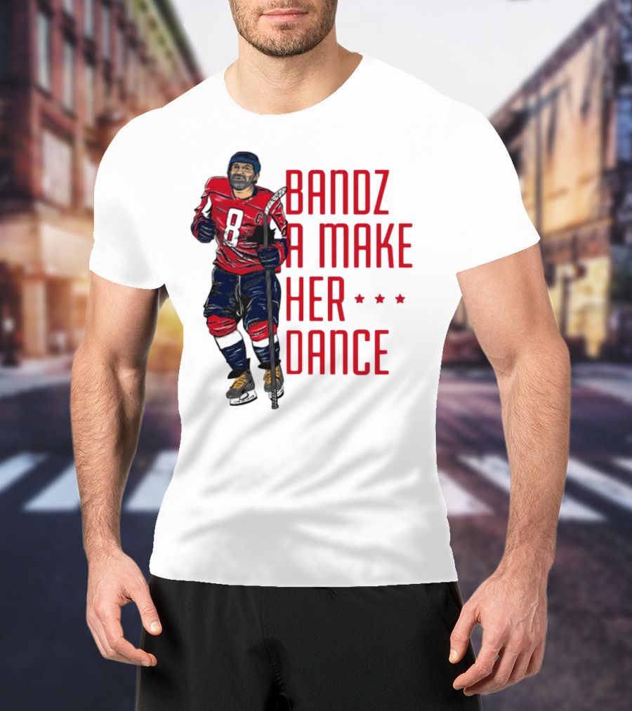 Bandz 8 A Make Her Dance Hockey Player Red Uniform T-Shirt