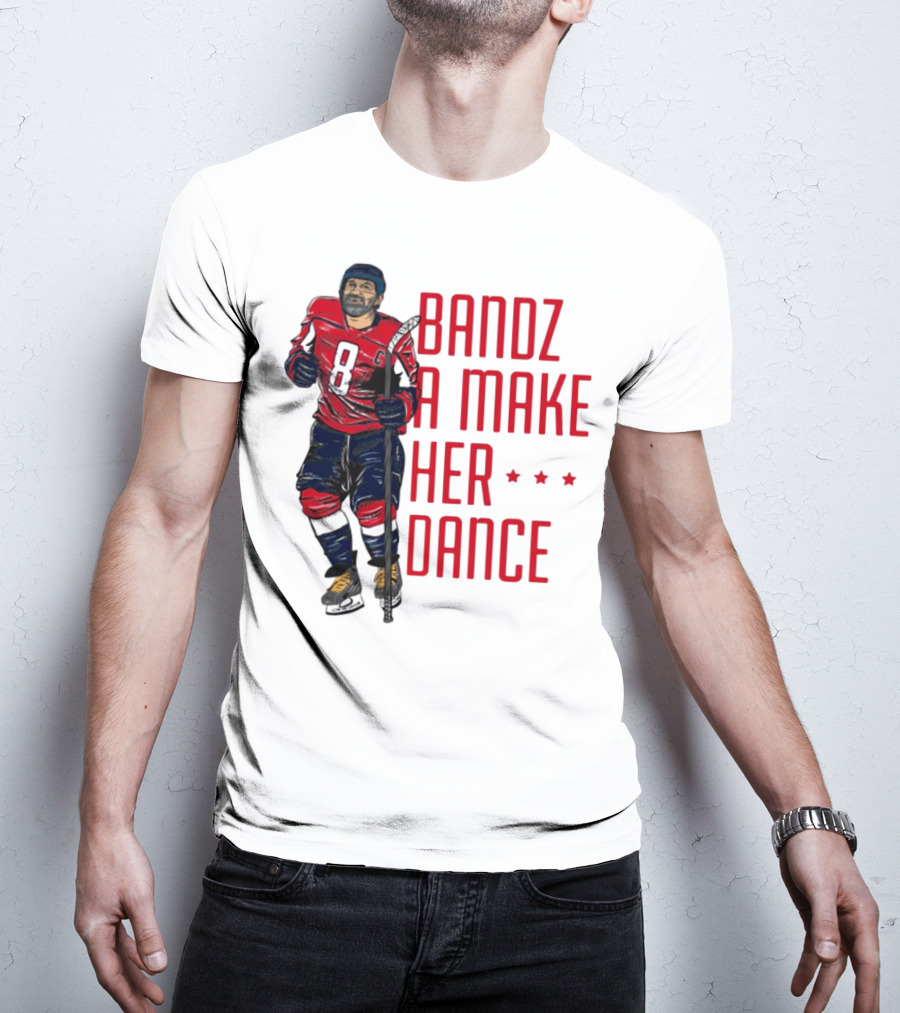 Bandz 8 A Make Her Dance Hockey Player Red Uniform T-Shirt