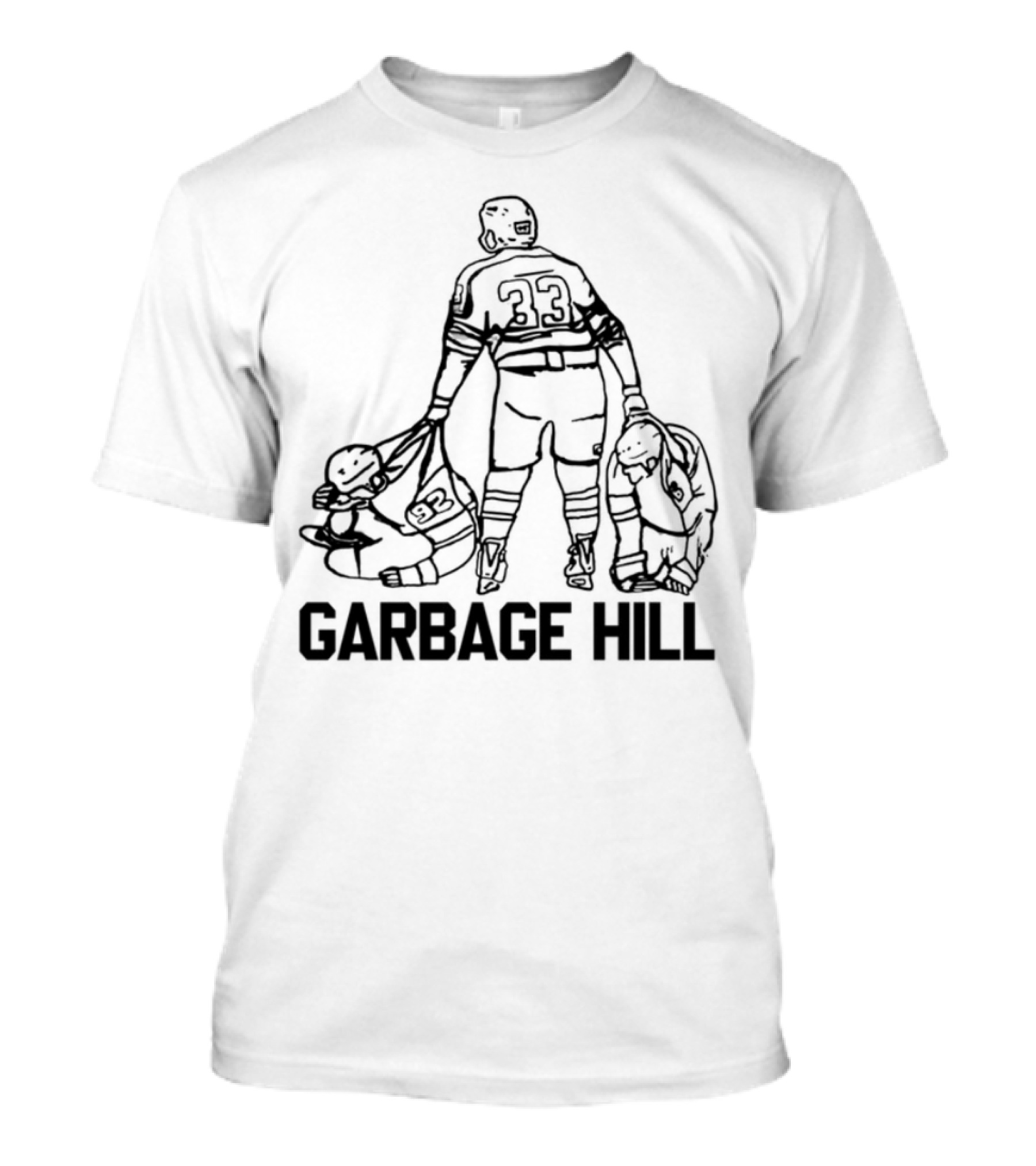 Garbage Hill Hockey Player With Stick And Bag T-Shirt