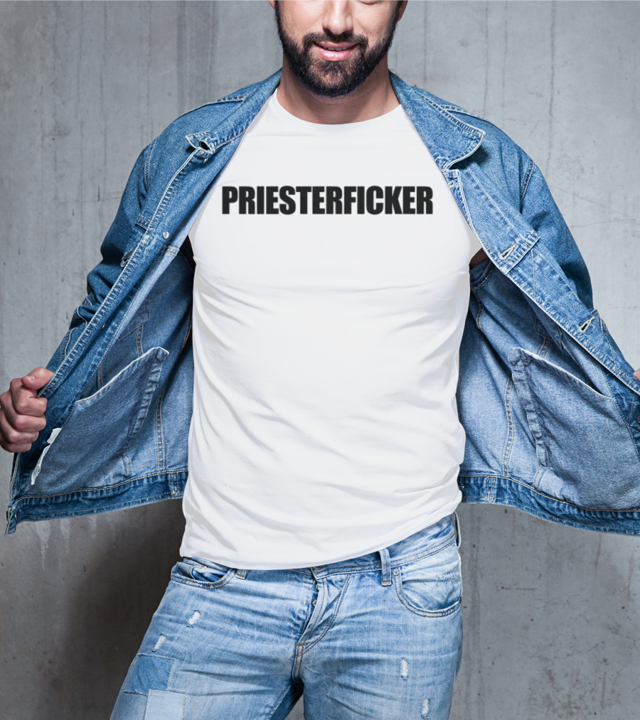 Kissmeriver Priesterficker Bold Text Statement T-Shirt