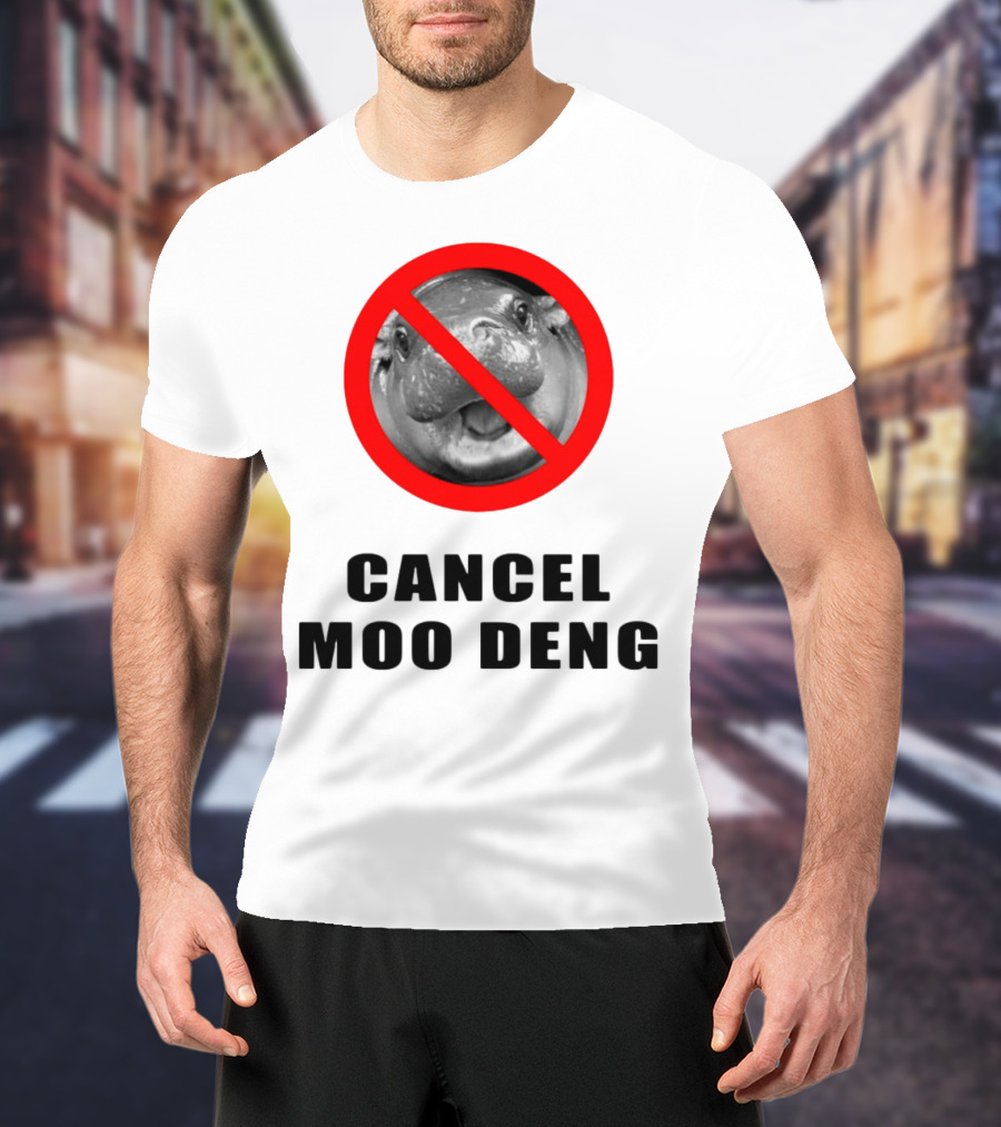 Pizzaslime Cancel Moo Deng No Entry Sign T-Shirt