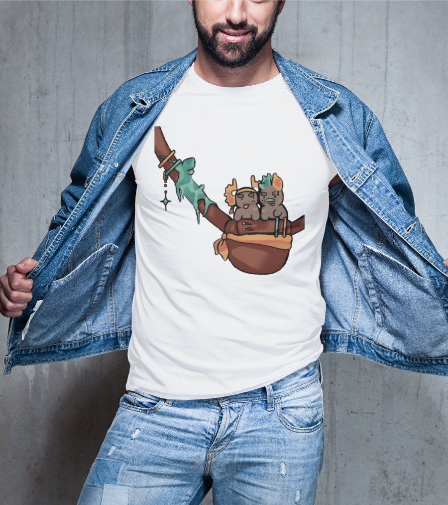 Coilpunk Steamcoil Phighting Cute Duo In Bag With Antlers And Spear T-Shirt