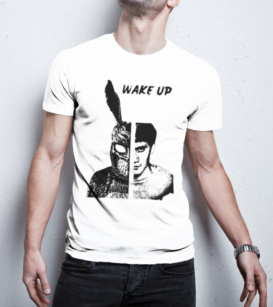 Donnie Darko Wake Up Split Face Frank And Donnie Portrait T-Shirt