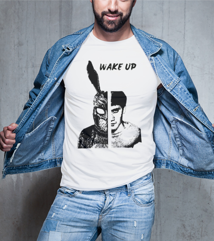 Donnie Darko Wake Up Split Face Frank And Donnie Portrait T-Shirt