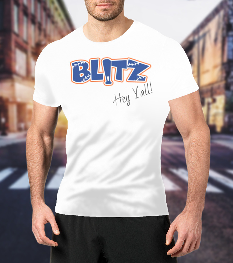 Blitz Hey Y'all Baseball Bat Stitching Style T-Shirt