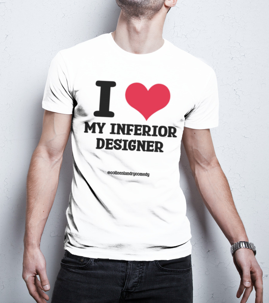 I Love My Inferior Designer Red Heart Graphic T-Shirt