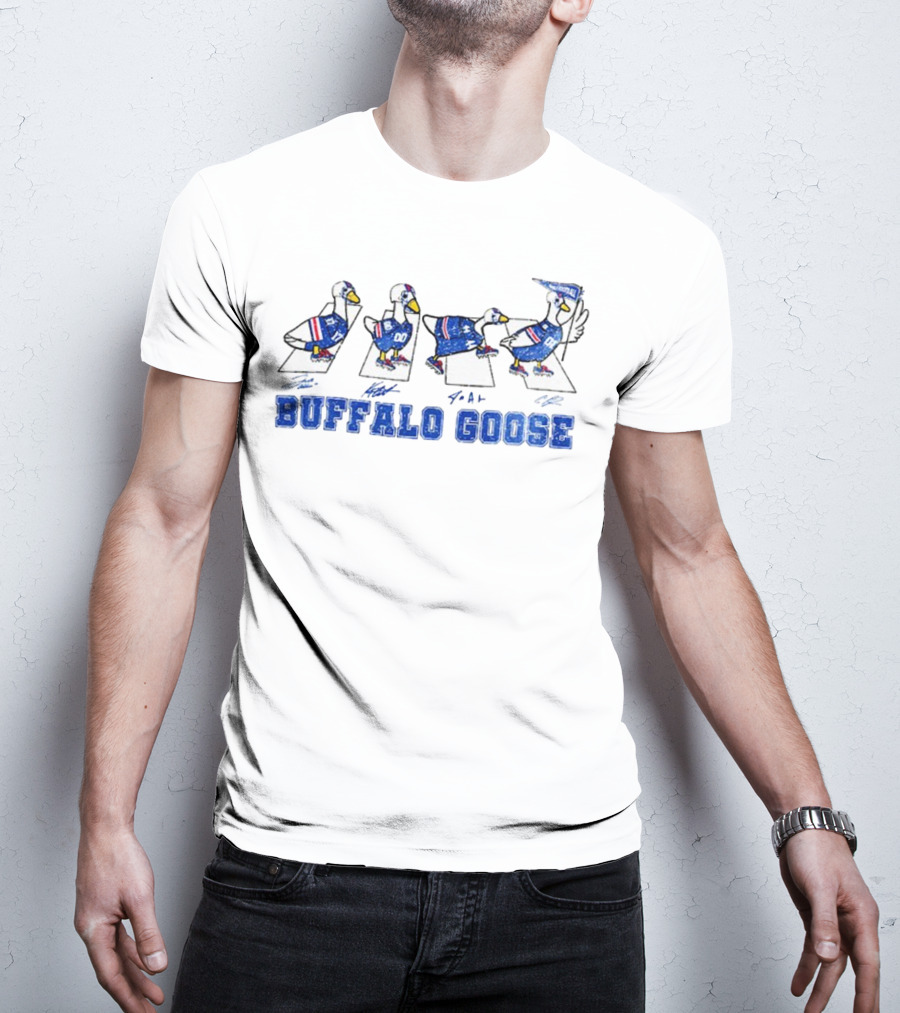 Buffalo Goose Abbey Road NFL Football Game Day Signatures T-Shirt