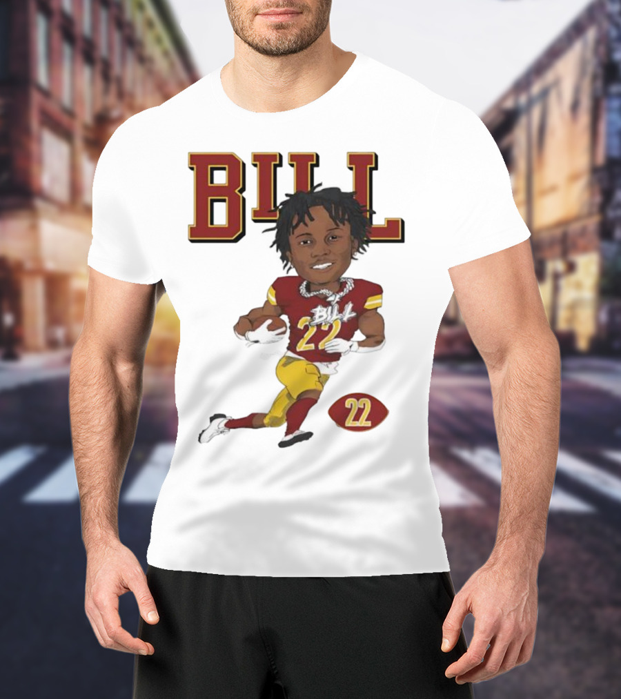 Jacory Bill Croskey Merritt Number 22 Football Player Illustration T-Shirt