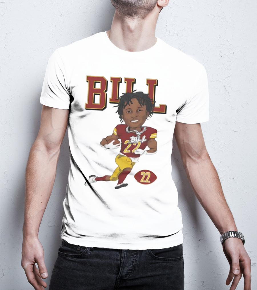 Jacory Bill Croskey Merritt Number 22 Football Player Illustration T-Shirt