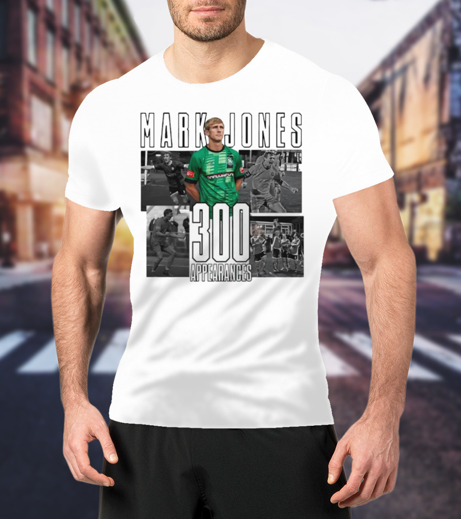 Mark Jones 300 Appearances Northwich FC Green Jersey Football Tribute T-Shirt