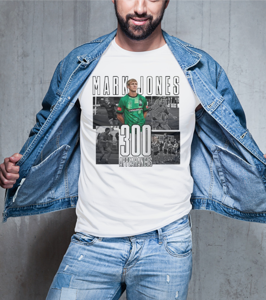 Mark Jones 300 Appearances Northwich FC Green Jersey Football Tribute T-Shirt