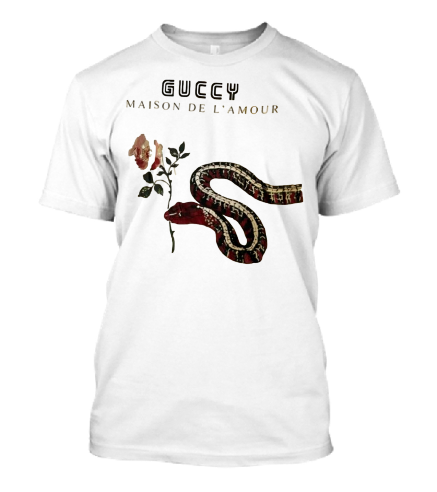 Guccy Maison De L’amour Snake And Rose T-Shirt