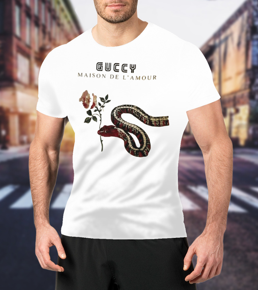 Guccy Maison De L’amour Snake And Rose T-Shirt