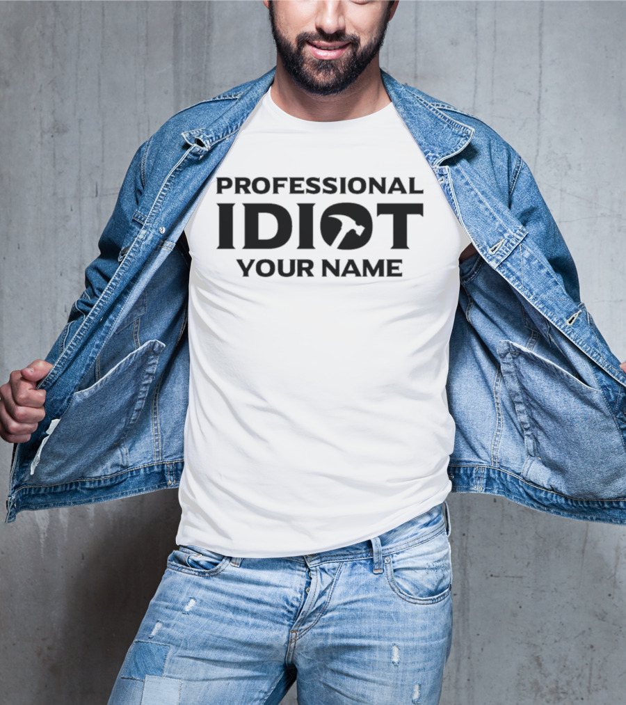 The Professional Idiots Subtle Black And White Typography T-Shirt