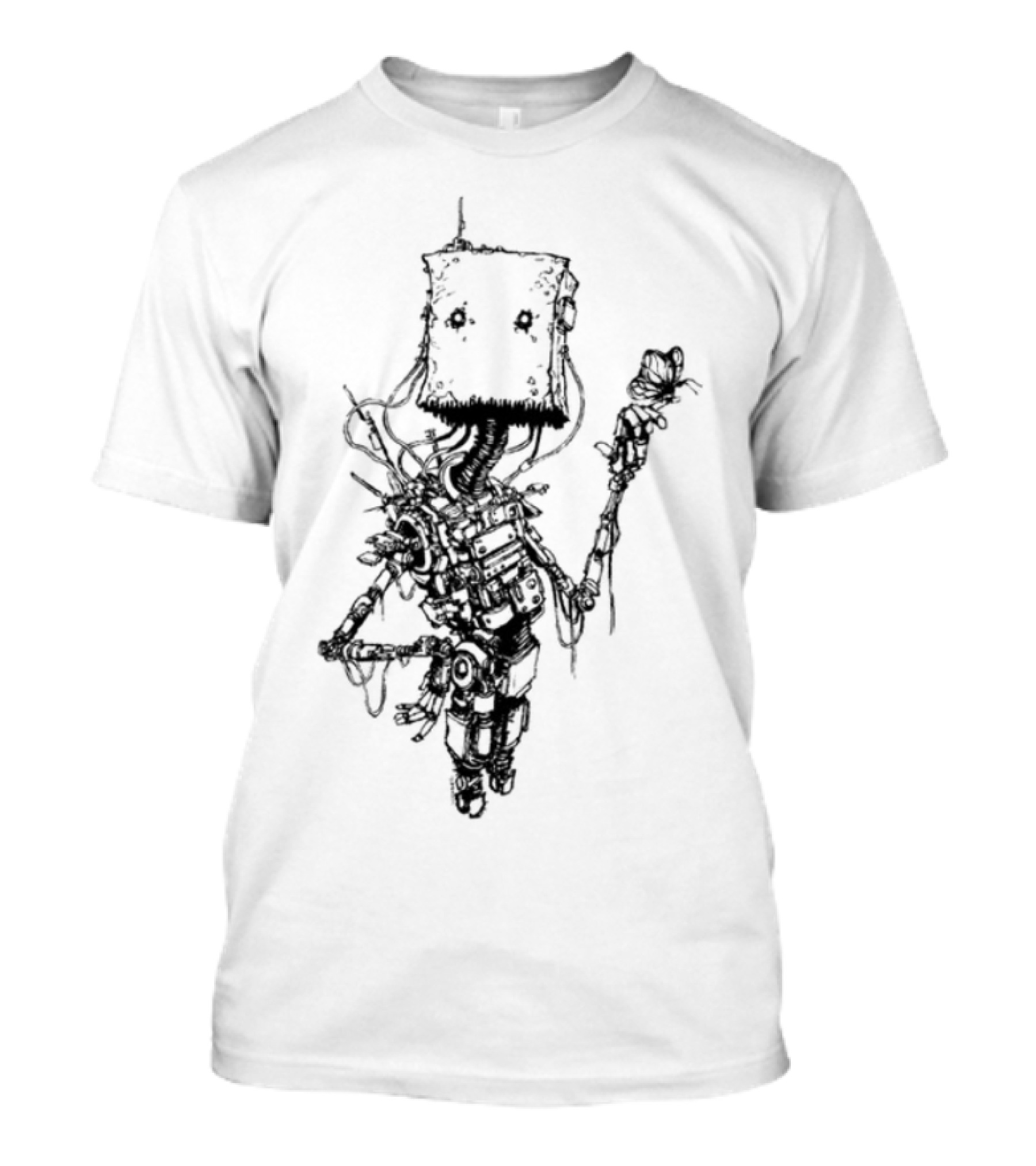 Butterfly Bot Robo Nature Fusion T-Shirt
