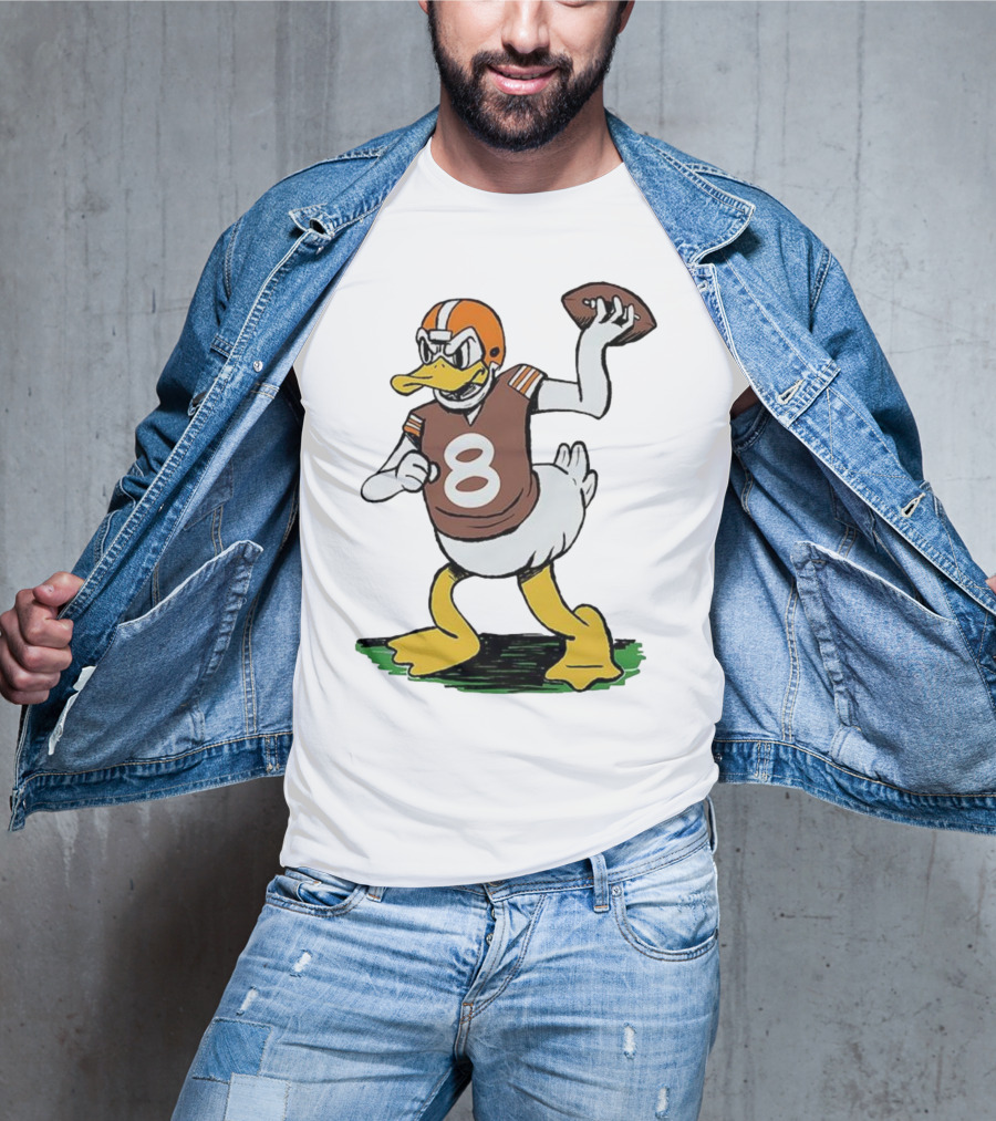 Duck Quarterback Number 8 Cleveland Browns Dillon Gabriel T-Shirt