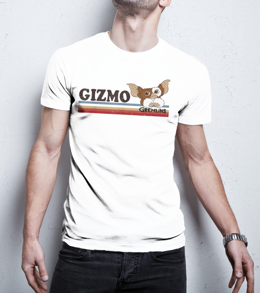 Gizmo Gremlins Vintage Stripes Retro Rainbow Style T-Shirt