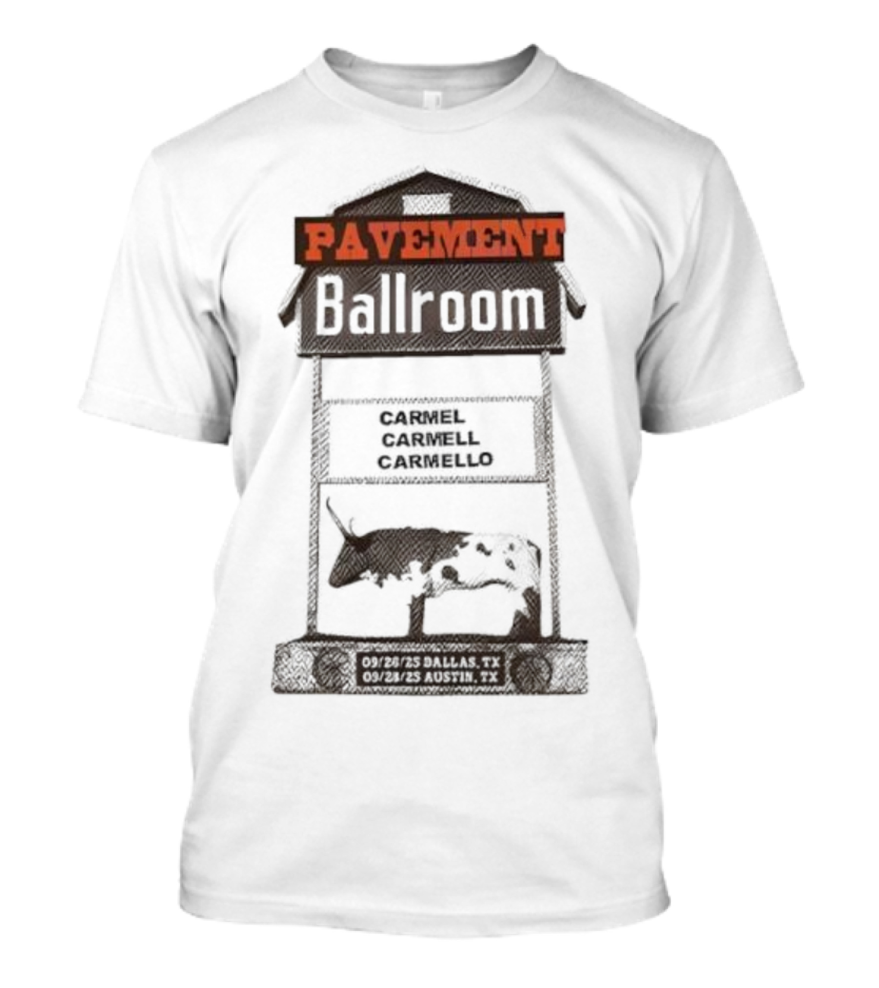 Pavement Ballroom Tour Texas 2025 Carmel Carmell Carmello T-Shirt