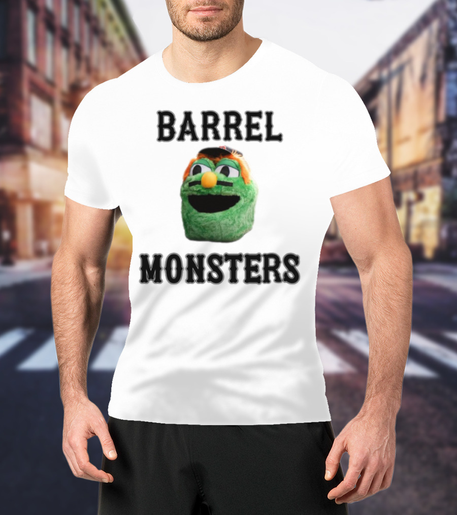 Barrel Monsters Wally Green Fur Mustache Baseball Hat T-Shirt