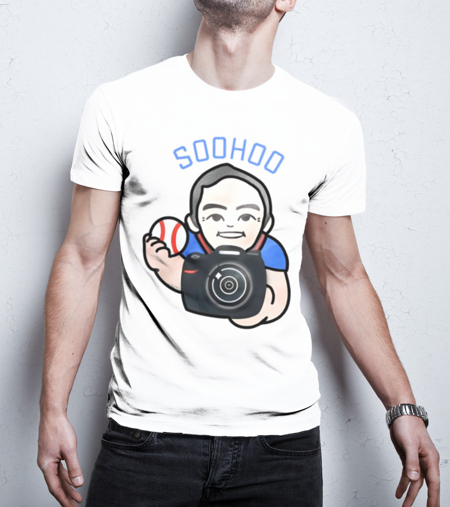 Soohoo Baseball Photographer Character Holding Camera And Ball T-Shirt