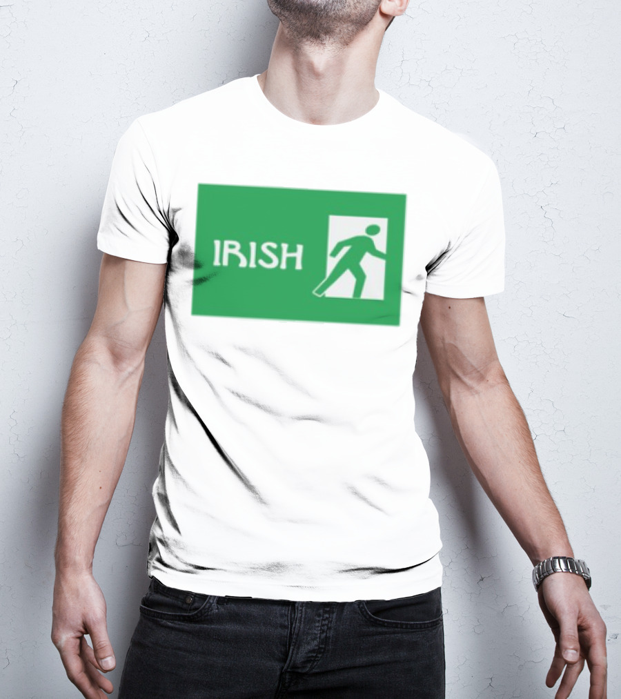Emotionalclub Irish Exit Green Emergency Sign Style T-Shirt