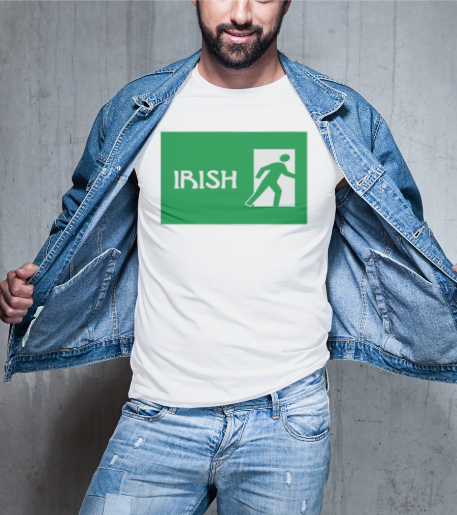 Emotionalclub Irish Exit Green Emergency Sign Style T-Shirt