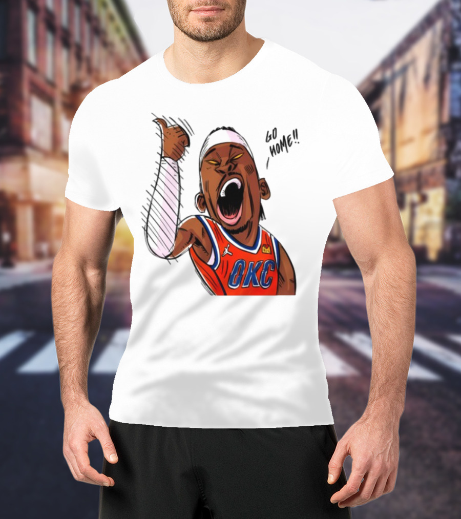 Oklahoma City Thunder Basketball OKC Go Home Cartoon Player T-Shirt