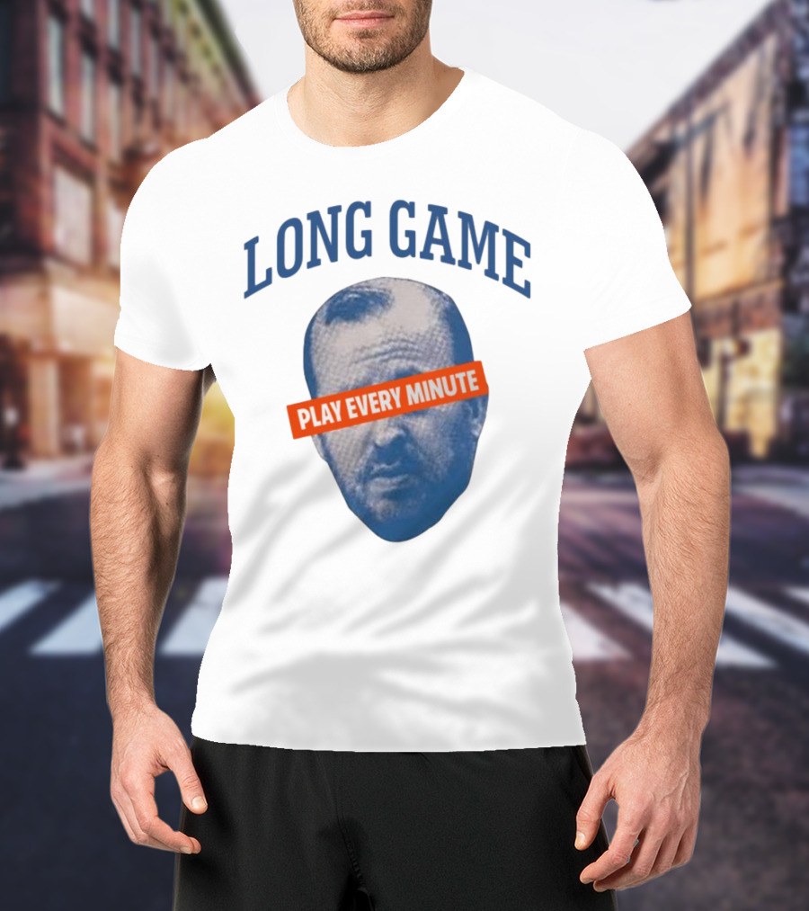 Long Game Play Every Minute Face Print T-Shirt