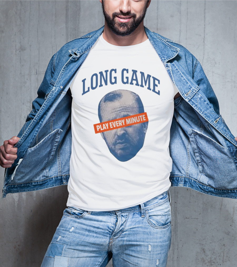 Long Game Play Every Minute Face Print T-Shirt