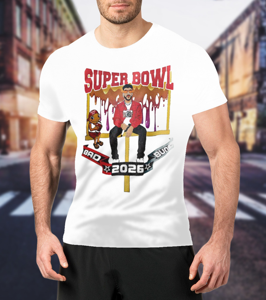 Bad Bunny Super Bowl LX 2026 Cartoon Puerto Rico Benito Bowl T-Shirt