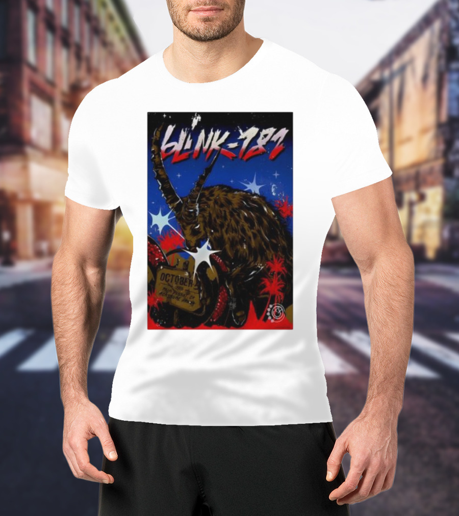 Blink 182 October 5 2025 Palm Desert Goat Starry Night T-Shirt