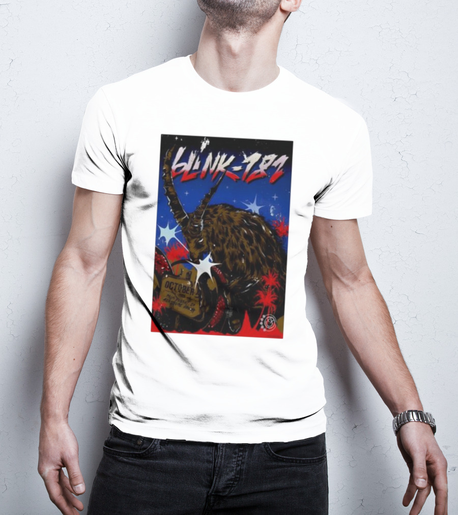 Blink 182 October 5 2025 Palm Desert Goat Starry Night T-Shirt
