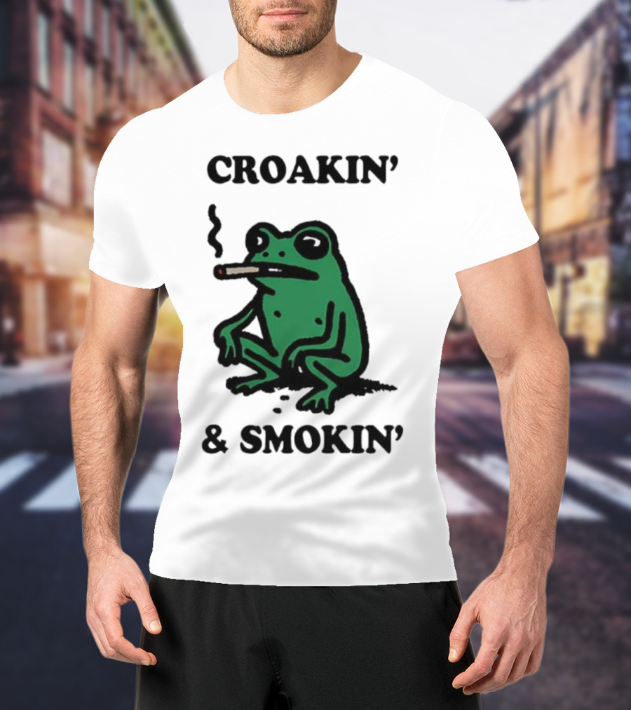 Croakin' And Smokin' Frog With Cigarette T-Shirt