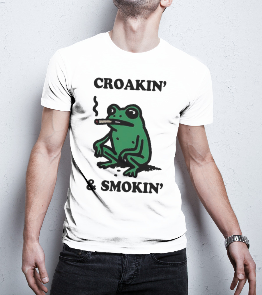 Croakin' And Smokin' Frog With Cigarette T-Shirt