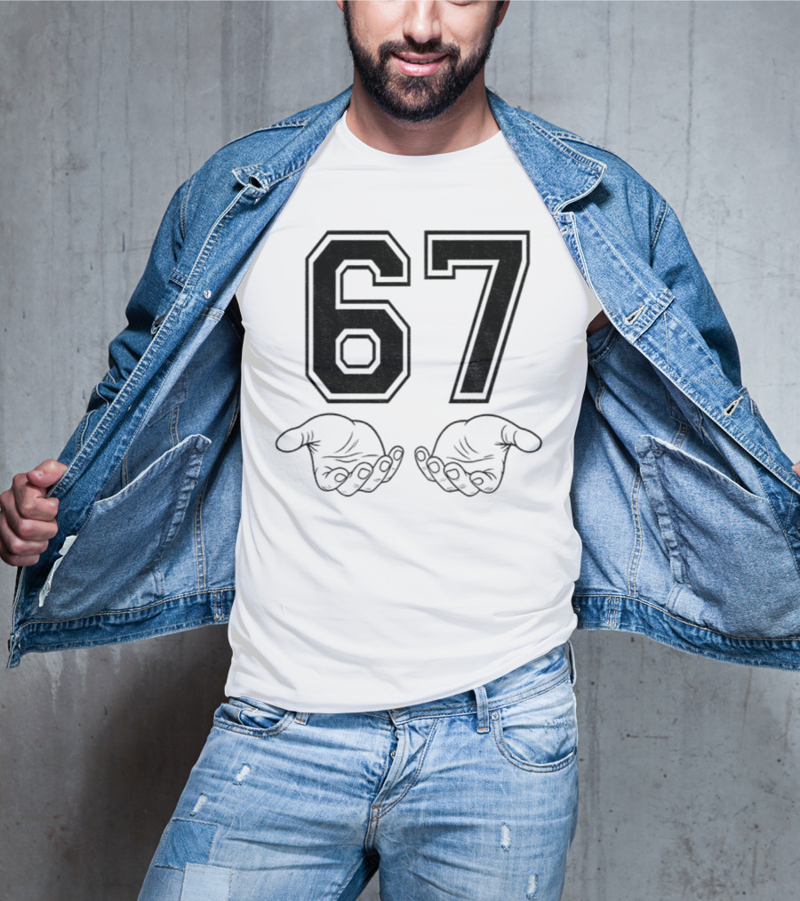 Six Seven 6 7 Meme Funny Hands 67 T-Shirt