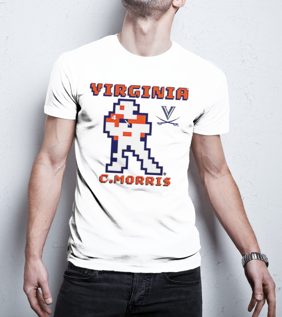Virginia C. Morris Football Retro Pixel Quarterback 4 T-Shirt